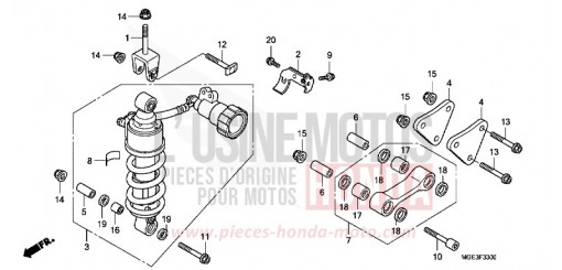 COUSSIN ARRIERE VFR1200FDC de 2012